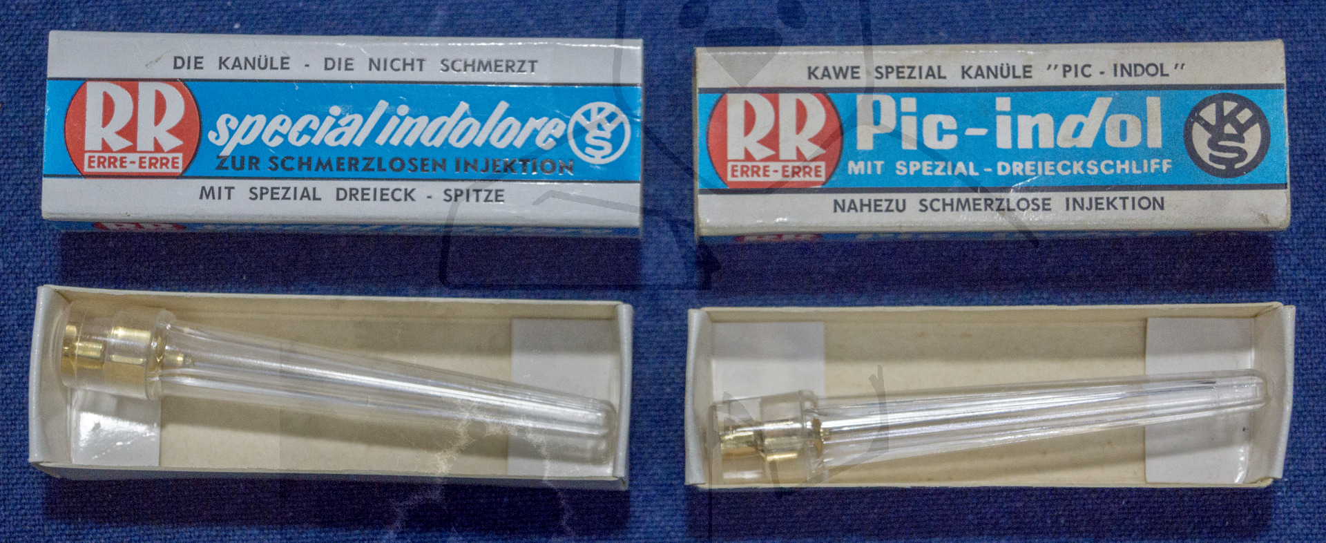 Mehrweg Kanüle mit "Spezial Dreieck Schliff", ca. Ende 1960'er Jahre, Geöffnete Verpackung